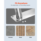 Pool Handrail, 2Pack 30"x30" Swimming Pool Stair Rail, 304 Stainless Steel Stair Pool Hand Rail Rated 375lbs Load Capacity, Pool Rail with Quick Mount Base Plate, and Complete Mounting Accessory